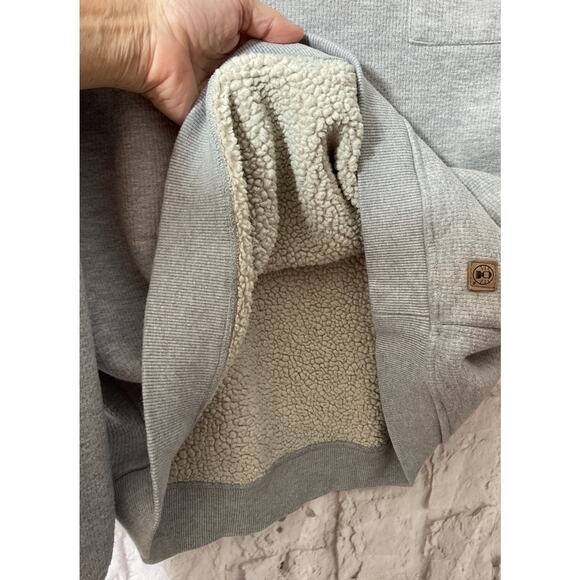 Coleman Men's Sz L Crewneck Sherpa Lined Waffle Thermal Sweatshirt Gray - Picture 7 of 8